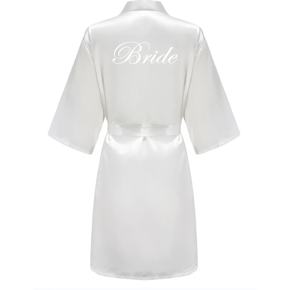 Wedding Bride Bridesmaid Robe Dressing Gown Sexy Women Bathrobe Nightgown Short Sleepwear Casual Flower Kimono Geisha M L XL