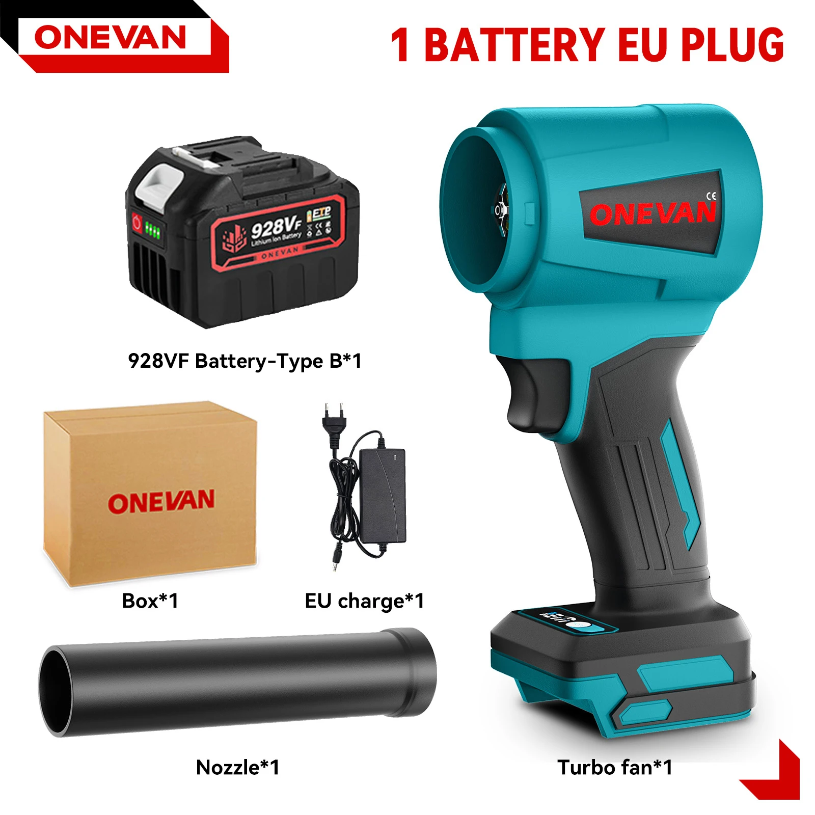 Borstelloze Elektrische Turbo Blower 300000 RPM Jet Fan 400 M/S Handheld Blad Stof Auto Droger Blazen Tool Voor Makita 18 V Batterij Pin