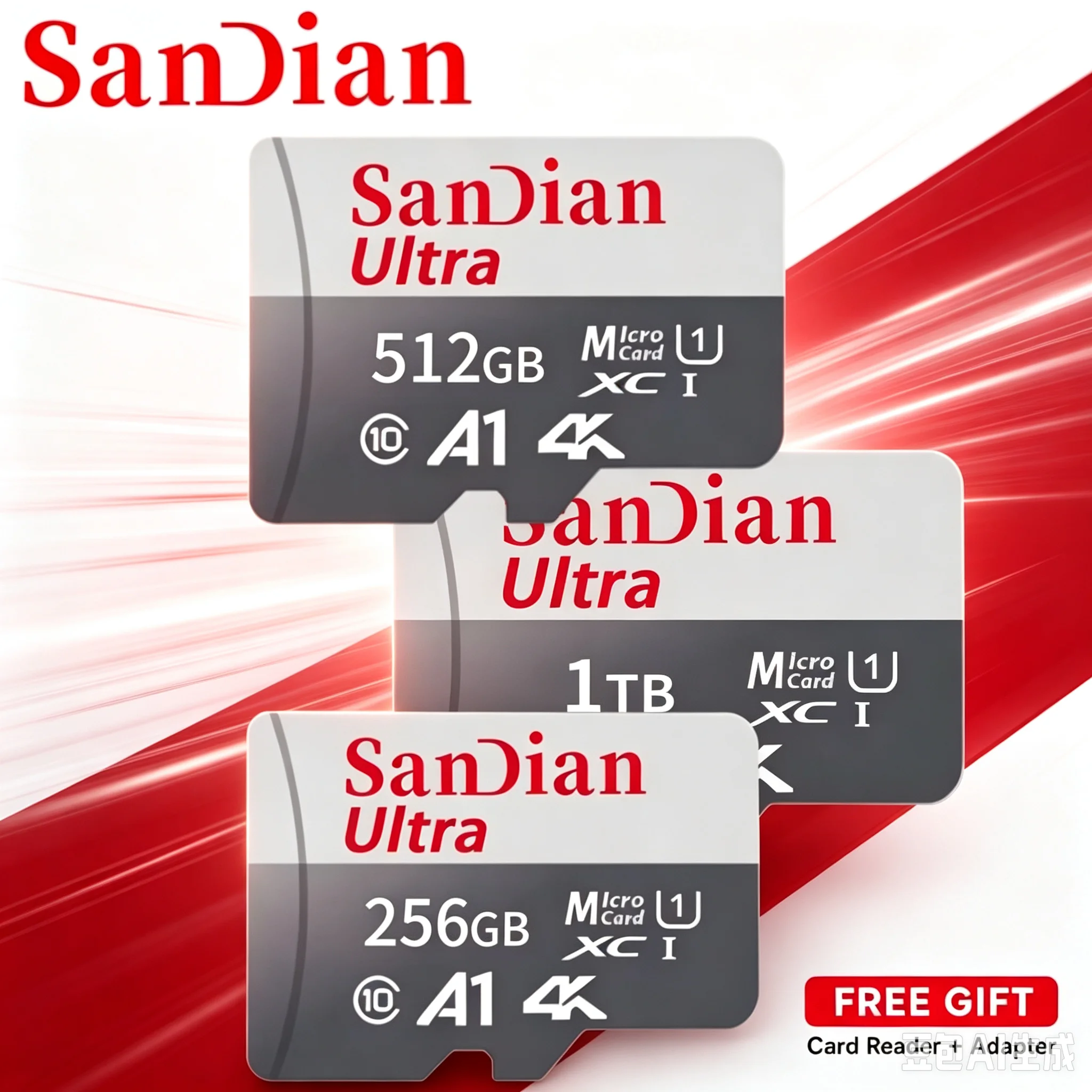 Memory SD Cards USB Adapter SD Memory Cards 512GB 256GB High Speed Micro TF/SD Card For Mobile Phone/Laptop