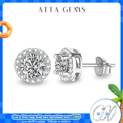 Round Cut 3.0CT Diamond Test Passed Moissanite Rhodium Plated 925 Silver D Color Moissanite Earrings Jewelry Girlfriend Gift