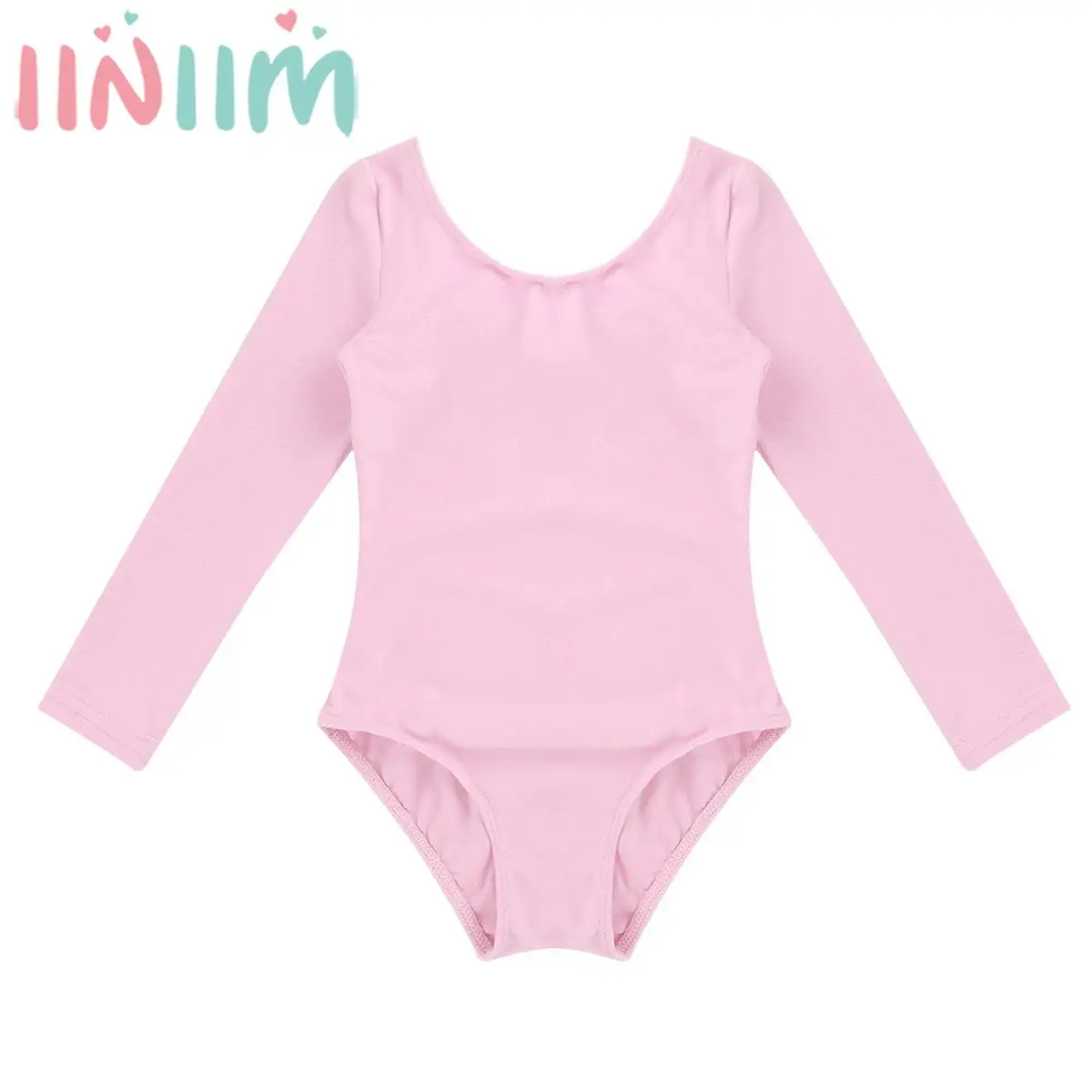 Kids Girl Ballet Dance Leotard Long Sleeve Solid Bodysuit Gymnastics Yoga Costume Ballerina Dancing Class Training Dancewear