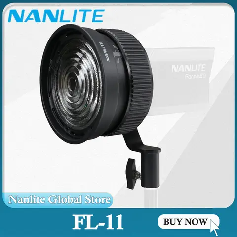 Nanlite FL-11 Fresnel Lens with Barndoor FM Mount Photography Light Accessories for Forza 60 150 Series Photography Lights