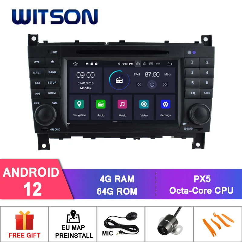 WITSON Android 12 CAR DVD PLAYER for MERCEDES-BENZ C Class CLC W203 G-Class W467 E CLASS STEREO RADIO Carplay Multimedia Player