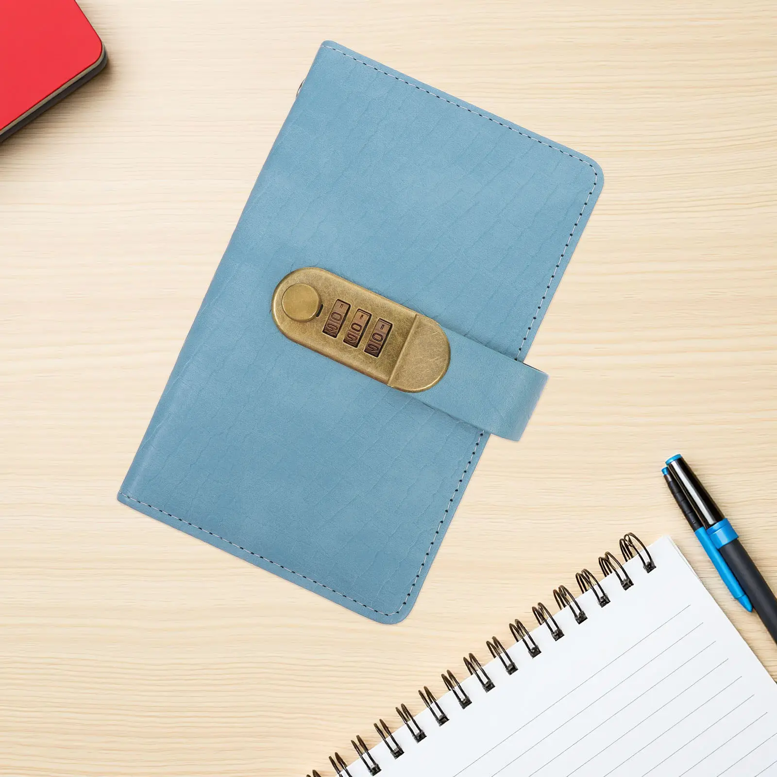 

Запираемый блокнот с кодовым замком 6.88x4.32 дюйма, маленький сейф-книга, элегантный ящик для хранения денег для офиса и дома