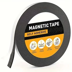 1/2/3M Self Adhesive Magnetic Tape Soft Rubber Magnet Roll for Wall Refrigerator Sticker Photo Metallic Surface Magnetic Stiker