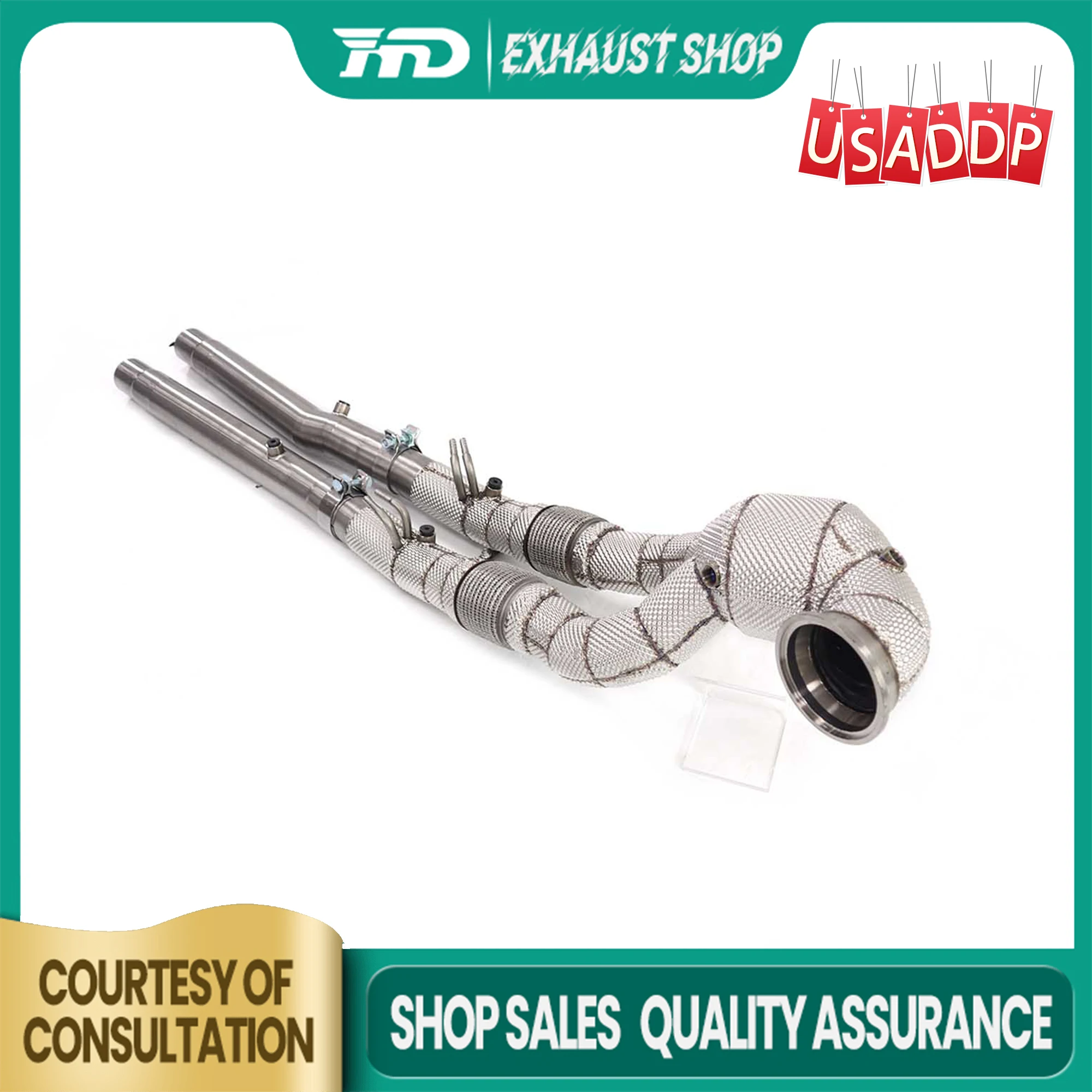 

HMD Downpipe Exhaust for AUDI RS3 2.5T 8Y 24+ SS304 Heat Shield Non-destructive Resonant Tube