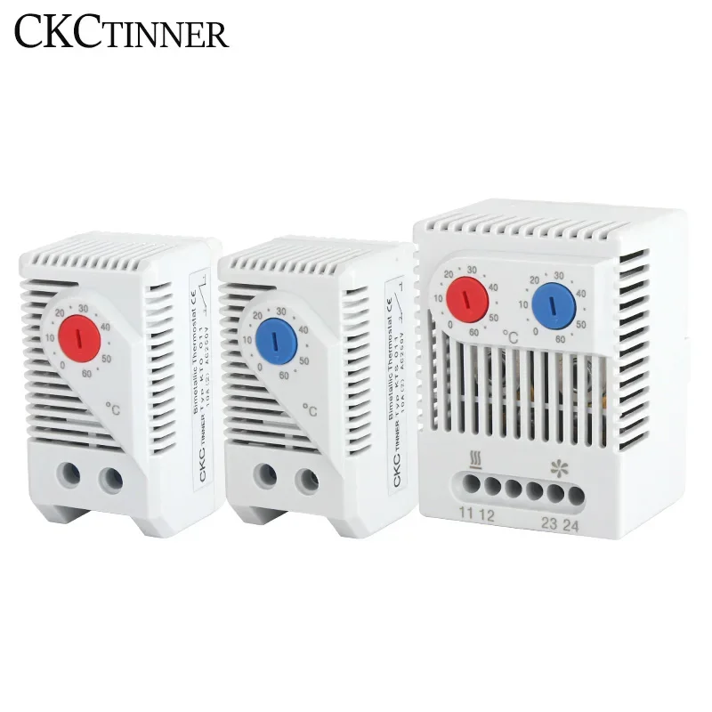 1pcs Cabinet Mini Thermostat KTO011 KTS011 ZRO011 Normally Open/Normally Closed  Compact Mechanical Temperature Controller