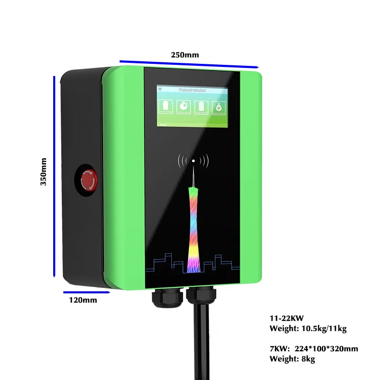 32a ac carregador carro elétrico padrão europeu evse 7kw 11 kw wallbox ev estações de carregamento para grande