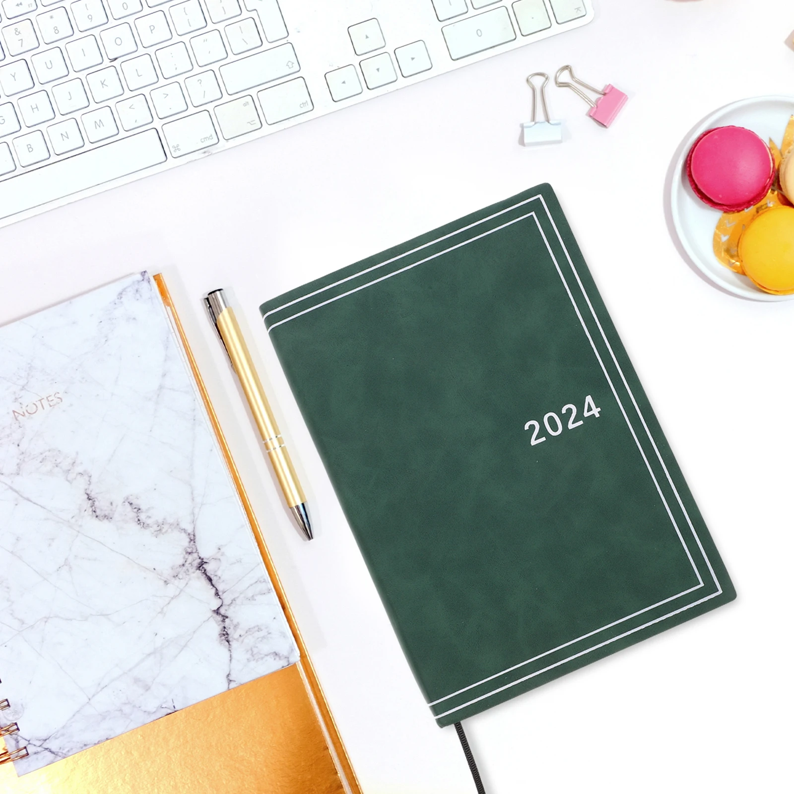 Daily Planner Agenda Book Calendars Self Discipline Habit Tracker Fitness Journal Workout Notebook Green Color Time Management