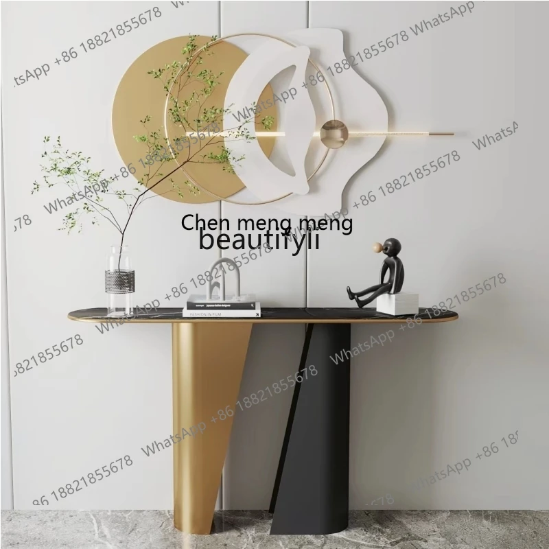 X  Console Tables Minimalist Italian Light Luxury a Long Narrow   Home Side View Hotel Lobby Extremely Narrow Entrance Cabinet