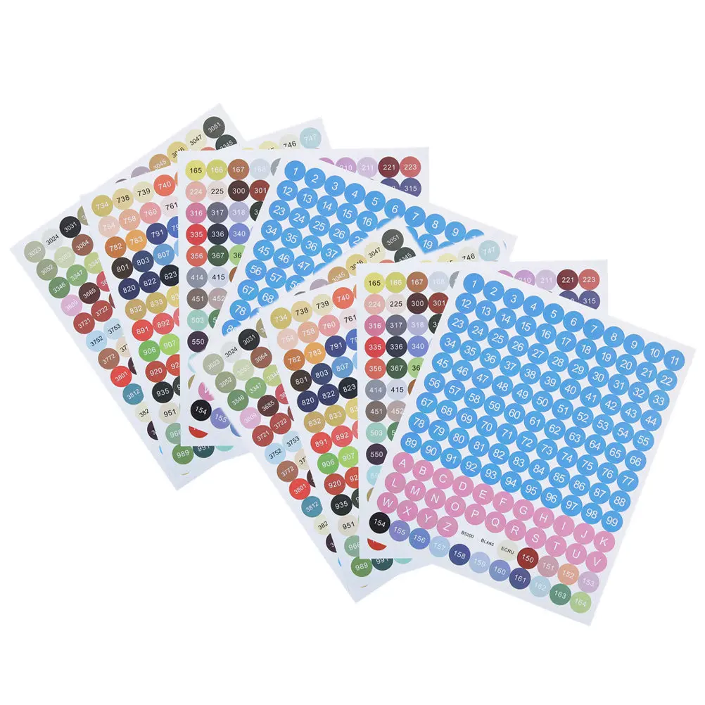 8Sheets Classification Number Stickers Cross-Stitch Number Label Stickers Self-Adhesive Storage Box Bottle Jar