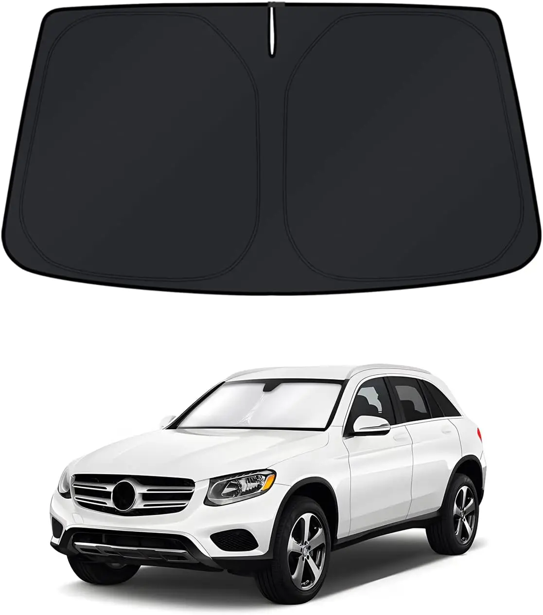 

Windshield Sun Shade for 2016–2022 Mercedes-Benz GLC 300 Window Shade Sun Visor Cover Foldable Blocks UV Rays Keep Your Car Cool