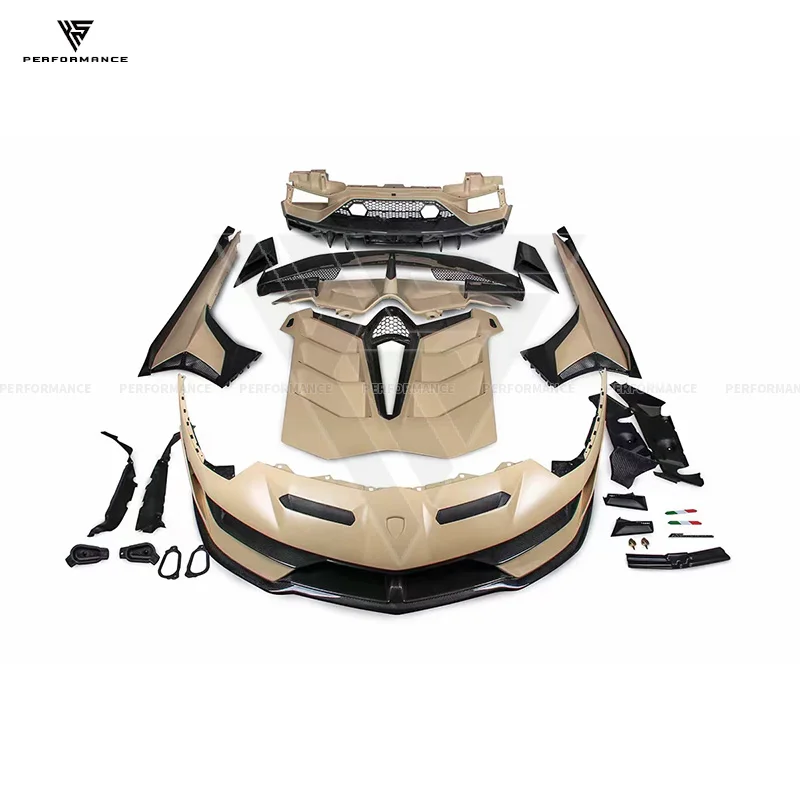 SVJ Style Dry Partial Carbon Fiber Car Parts Body Kit With Bumper Hood Exhaust For Lambo Aventador LP700 2011-2015 Carbon Kit