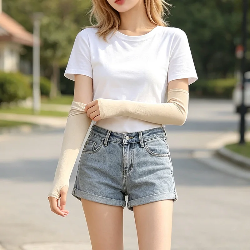 1pair Women Casual Arm Sleeves for Outdoor Summer Travel Festival Gloves Camping