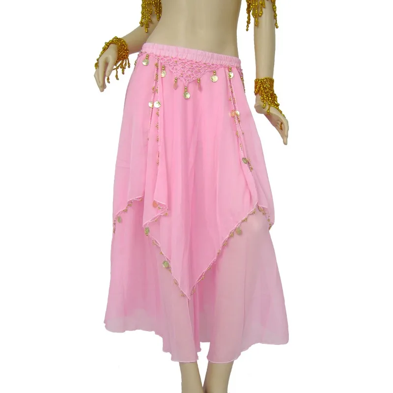 Saia longa de gaze de chiffon personalizada, trajes de dança do ventre, saia irregular