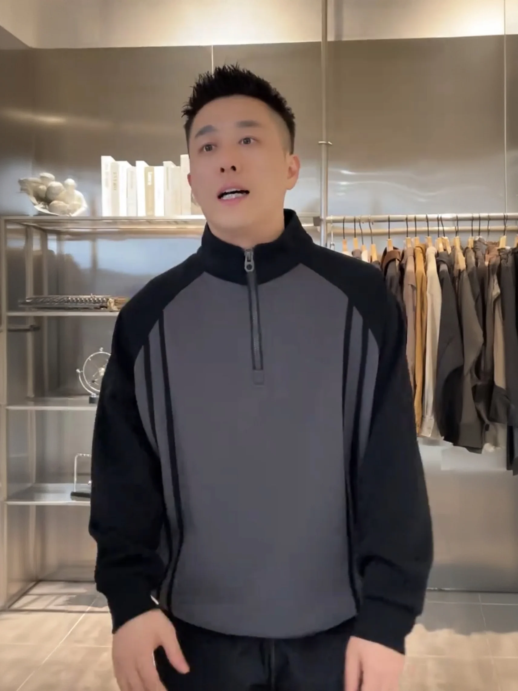 

Мужская зимняя утепленная флисовая толстовка на молнии до середины груди с воротником-стойкой, модная повседневная теплая кофта из смесового полиэстера и хлопка