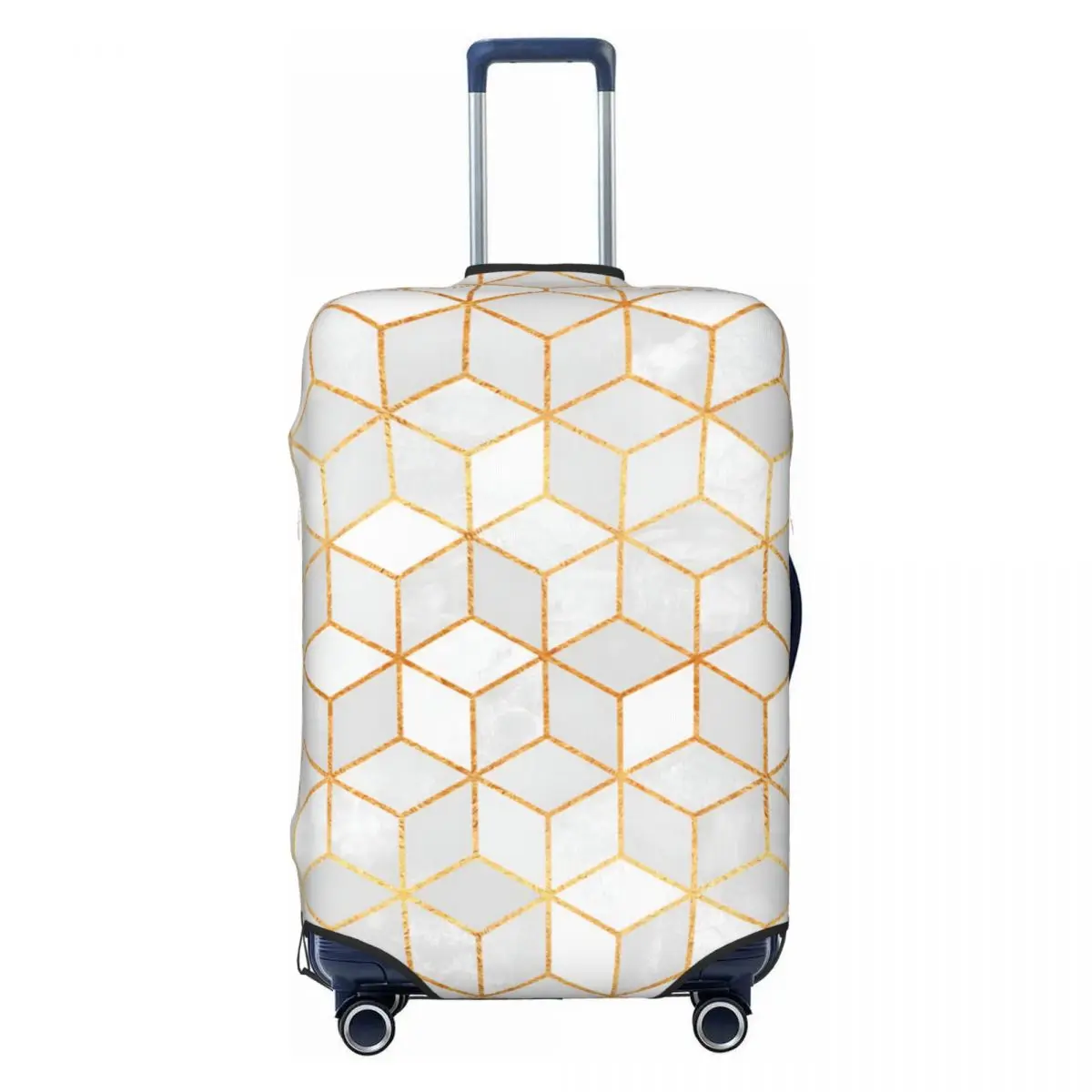 

Пользовательские современные геометрические белые кубики Чехол для багажа Симпатичные защитные чехлы для чемодана Костюм для 18-32 дюймов