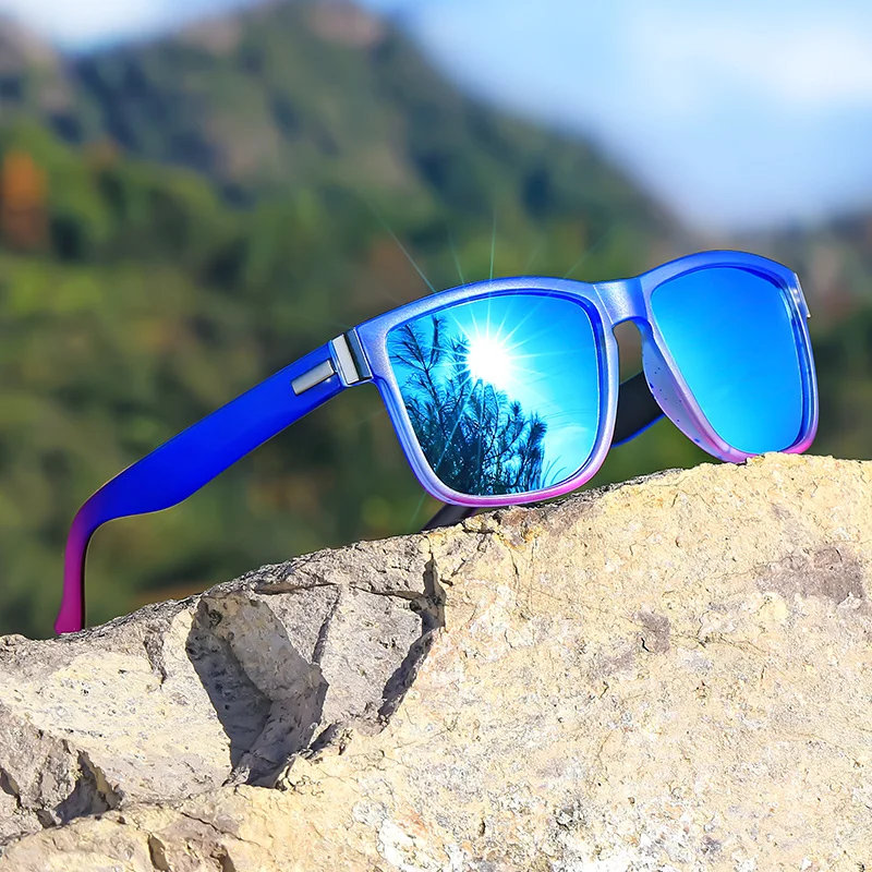 Vibrant Gradient Polarized Sports Sunglasses for Men & Women - UV Protection, Fashionable Design with Metal Hinges Outdoor