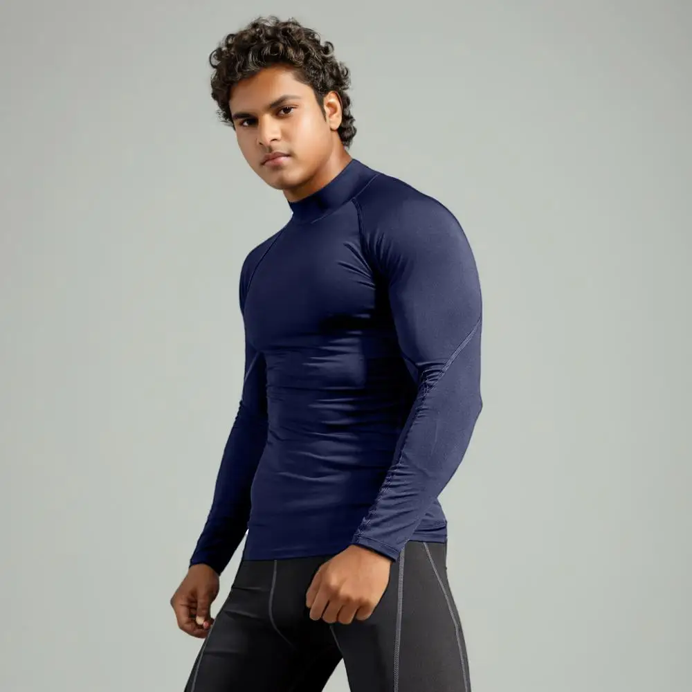 

Men Running Sport T Shirt Compression Fitness Long Sleeve Tops Quick Dry Tight Training Gym Clothes Bodybuilding Shirts