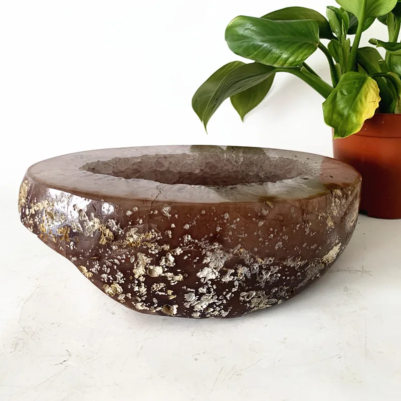 

5180g Natural Stone Agate Geode Crystal Treasure Bowl Feng Shui Meditation Energy Witchcraft Healing Crystals Room Decoration