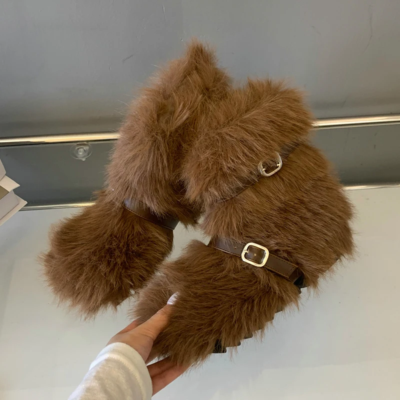 Ciepłe botki damskie na płaskiej podeszwie, ocieplane futrem, designerskie sneakersy, buty zimowe na co dzień, buty do chodzenia, botki Chelsea, krótkie botki damskie, model 2025.