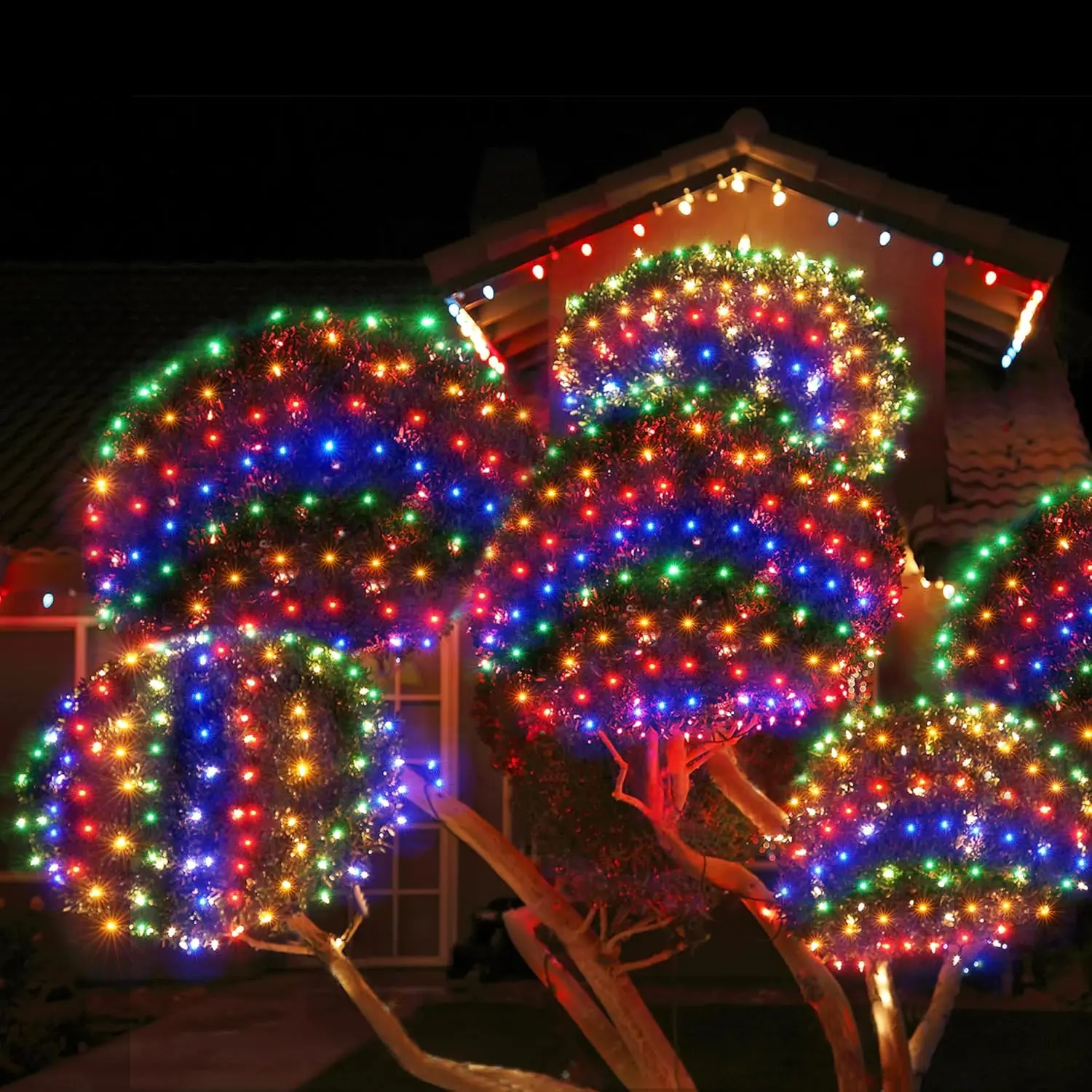 Солнечные рыболовные сети, светодиодные мигающие сетчатые водонепроницаемые лампы, уличная лампа для дерева, пейзажа, сада, крыши, балкона, рождественского сказочного света