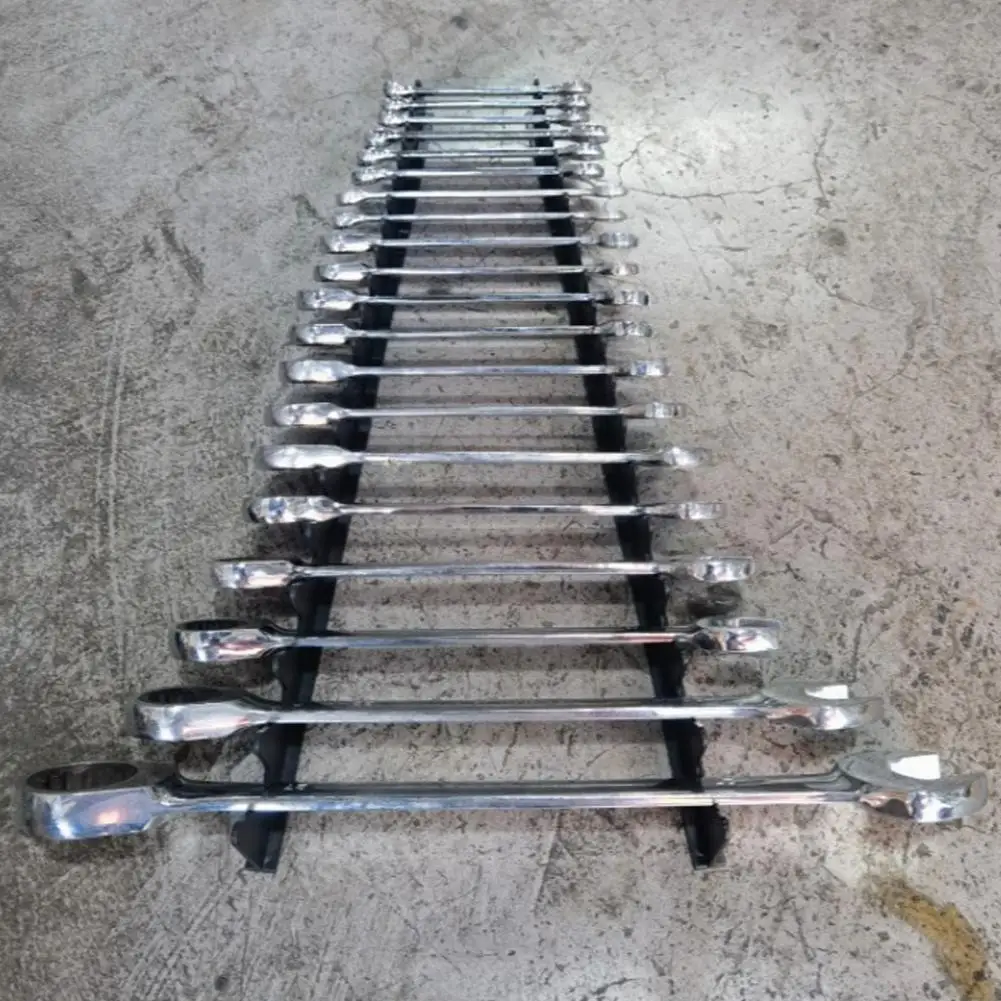 

Стеллаж для хранения гаечных ключей, смещенный держатель гаечных ключей, сверхмощный магнитный органайзер для гаечных ключей, стойка для универсального хранения инструментов, прочный