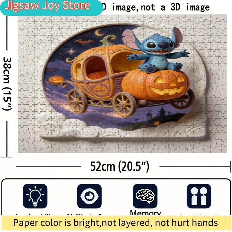 ภาพพิมพ์ตกแต่งบ้าน 2D ลายดิสนีย์ สติทช์ และมิกกี้เมาส์, จิ๊กซอว์ 2D แบบแบน, ดิสนีย์, ปริศนาฝึกสมองสำหรับผู้ใหญ่, เหมาะสำหรับกิจกรรมครอบครัว