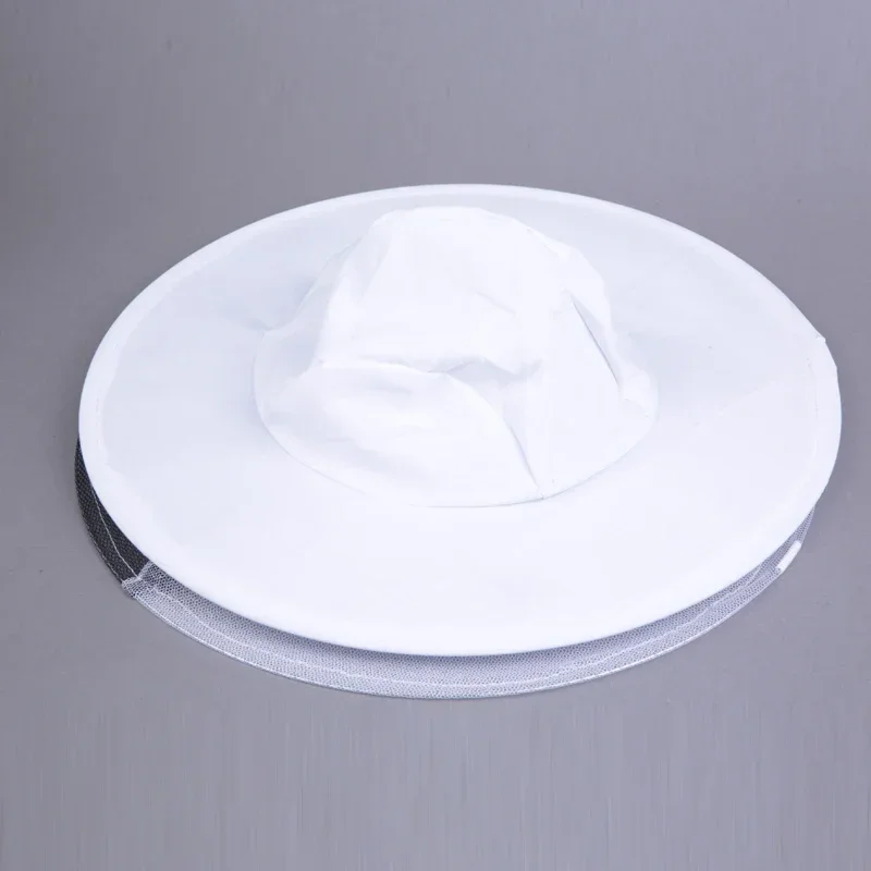 A A Double White Cotton Clothes Bee Preventing Cap Protective Cap Surface Net Protective Cap Hat Bee Beekeeping view 3