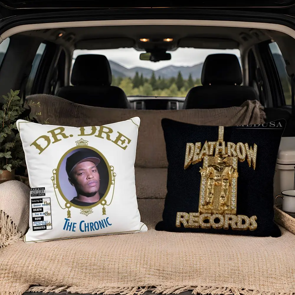 Singer D-Death Row Records Soft Plush Double Print And Invisible Zipper For Sofa Home Car Use Cushion Cover