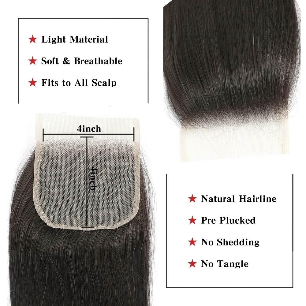 22 بوصة 4X4 مستقيم الدانتيل إغلاق طبيعة أسود اللون البني تسليط الضوء على P27/613 الاصطناعية مقاومة للحرارة قبل قطعها شفافة #2