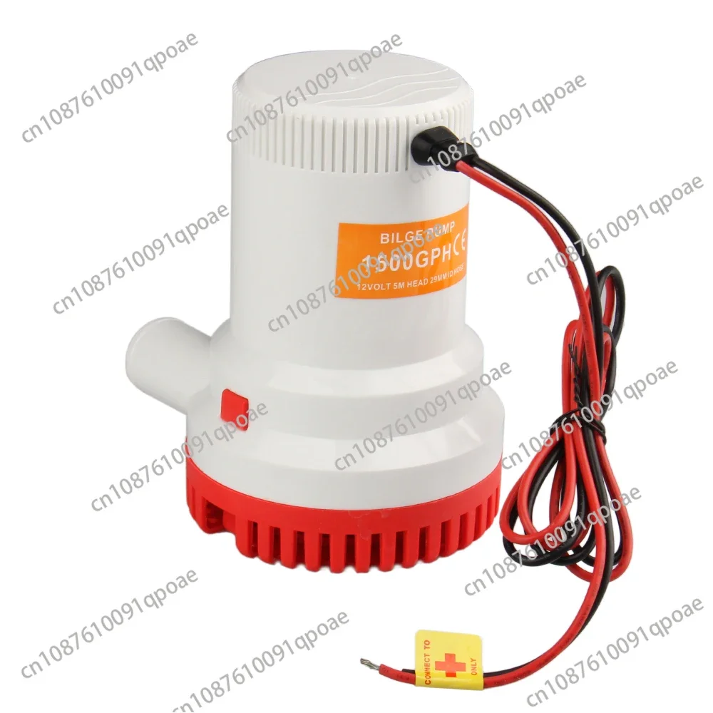 

Large Flow Dc 12v 24v Bilge Pump 1500 GPH Electric Water for Boat Accessories Marin,submersible Boat