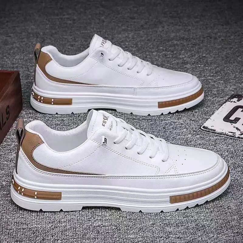 Trendy new male white shoe Travel thick soled non slip footwear Fashion versatile sneakers Casual comfort men's loafers Zapatos