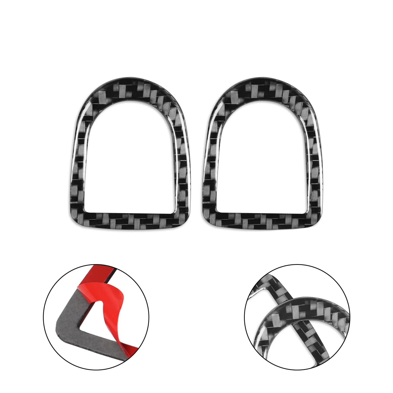 لفورد موستانج 2009-2014 باب السيارة قفل دبوس مقبض الباب ملصق مائي ألياف الكربون الداخلية غطاء الكسوة موستانج اكسسوارات #3