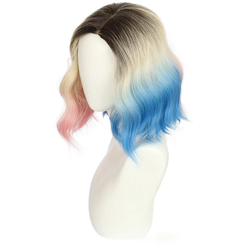 Peruka inspirowana postacią Enid Sinclair z serialu Wednesday, krótkie włosy, akcenty, nakrycie głowy, przebranie, sitcom, cosplay, peruka sceniczna.