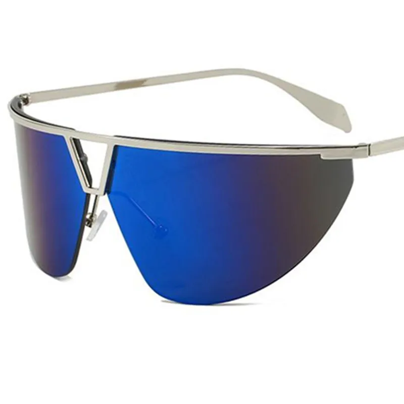 Fashioon Exaggerated Sunglasses Double Beam Sun Glasses Simplity Anti-UV Spectacles Semi-Rimless Eyeglasses Alloy Google