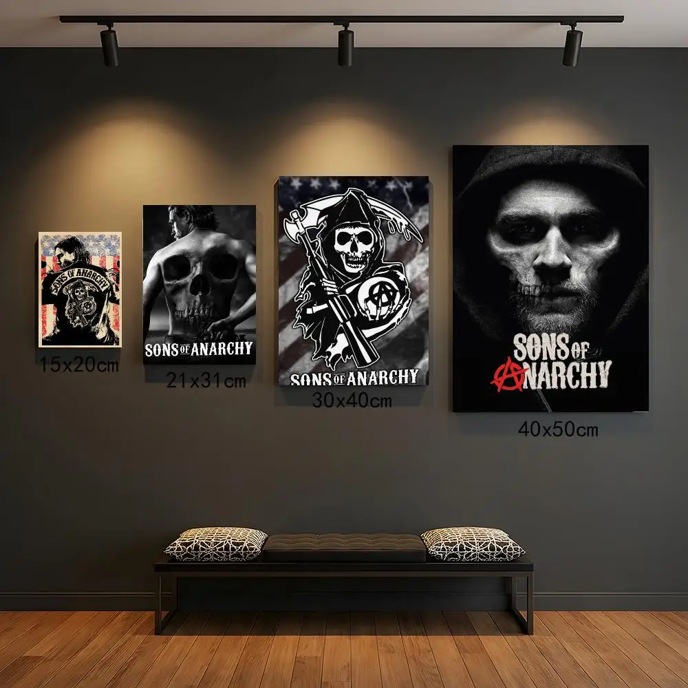 tv series S-Sons of Anarchy-Y Painting Calligraphy Elegant Botanical Decor for Living Room Modern Interior Design