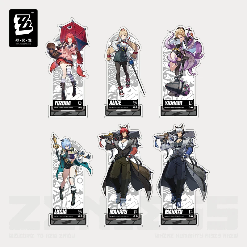 Official MiHoYo Zenless Zone Zero Spook Shack Acrylic Standee Alice Yuzuha Lucia Manato Hugo ZZZ Figure Desktop Anime Ornaments