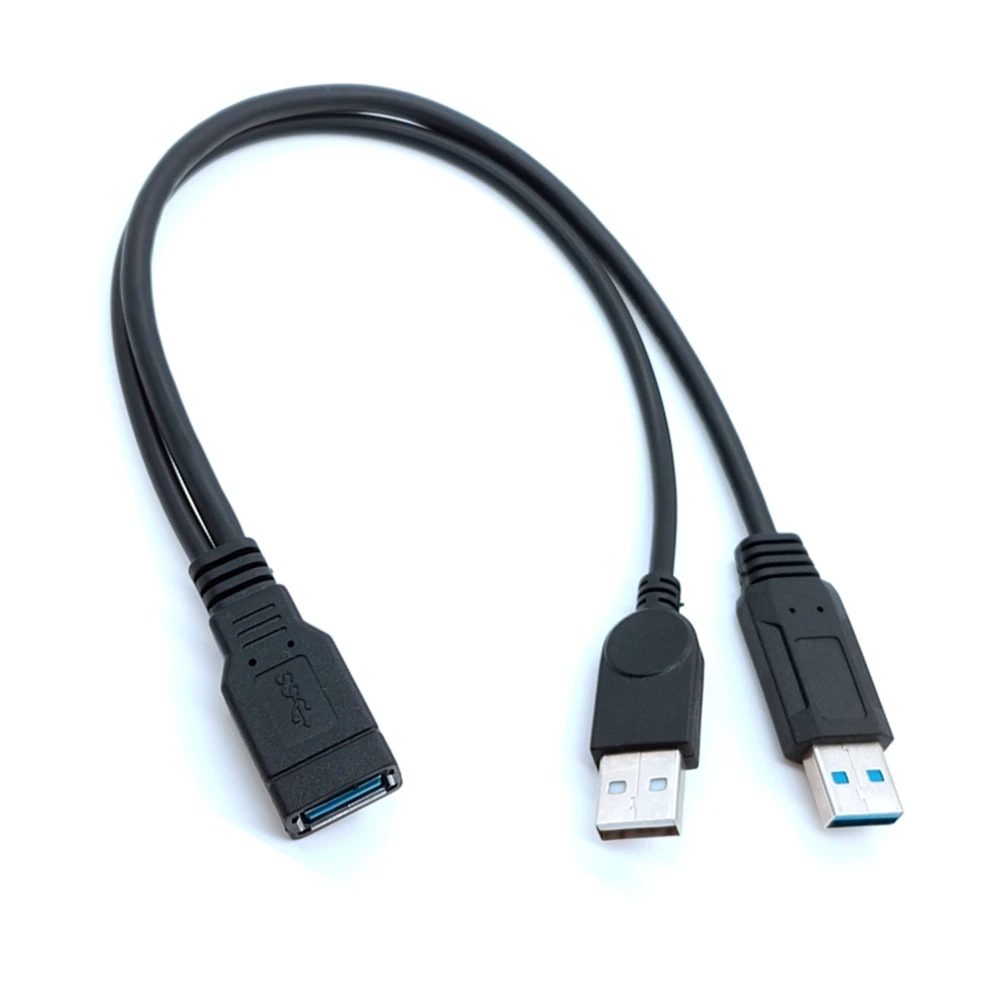 สายเคเบิลขยายข้อมูลแหล่งจ่ายไฟคู่คุณภาพสูง USB3.0 พร้อมรถบัสหนึ่งตัวและสายส่งข้อมูลแหล่งจ่ายไฟเสริมสองเส้น