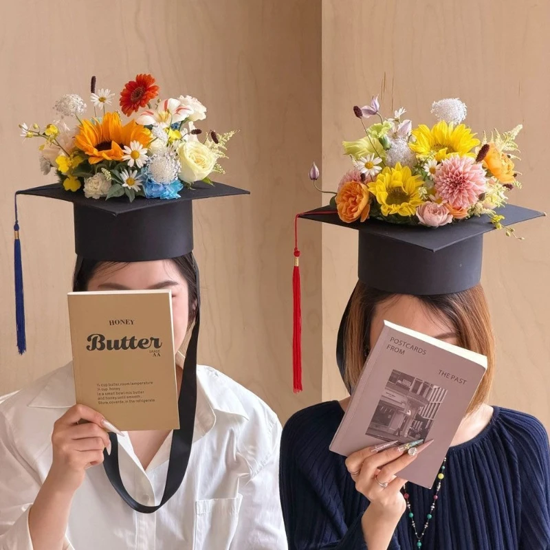 Graduation Bachelor's Hat Shaped for Sending Students Bouquet Gift Packaging Empty Boxs Children's Candy Gifts Decorative Box view 4