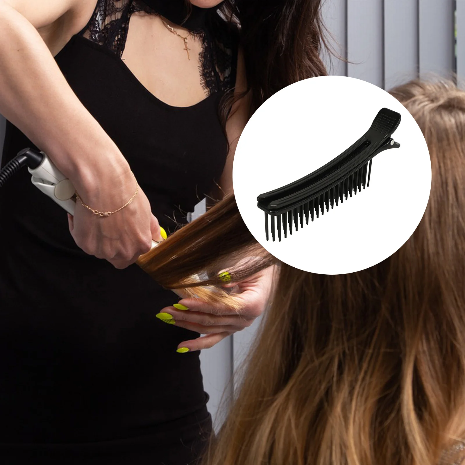 

2pcs Hairdressing Clip Lightweight Portable Sectioning Clips Haircut Dyeing Comb Travel Safe Durable MultiPurpose Salon Use