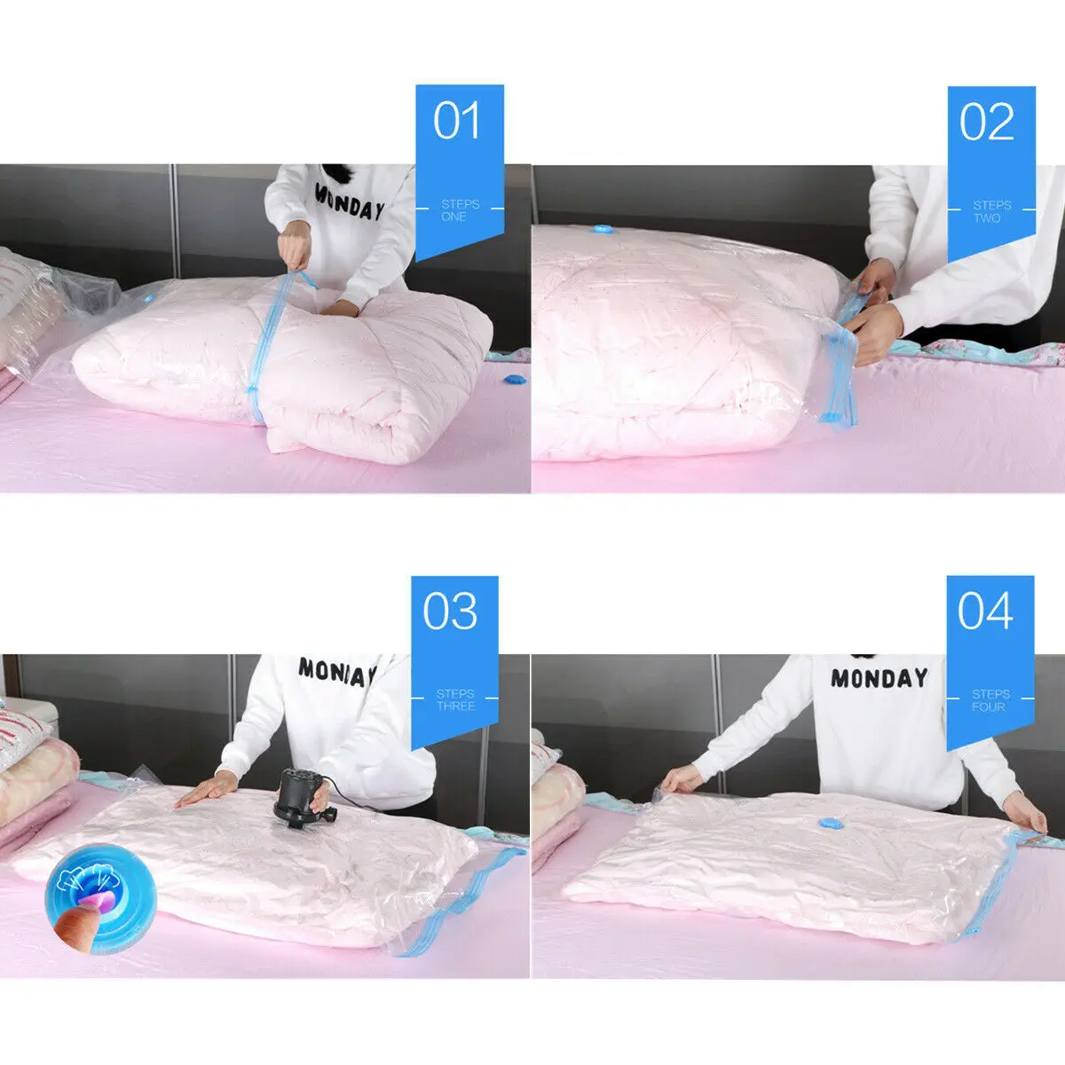 1PC Convenient Vacuum Bag Home Organizer Quilts Clothes Vacuum Storage Sack Waterproof Compression travel Saving Space air Bags