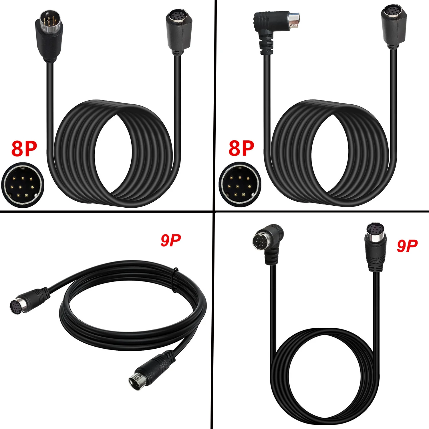 JavicTech Mini DIN 9-Pin Male to Female Extension Adapter Cable mini din 9 core audio/video cable, S-video set-top box cable