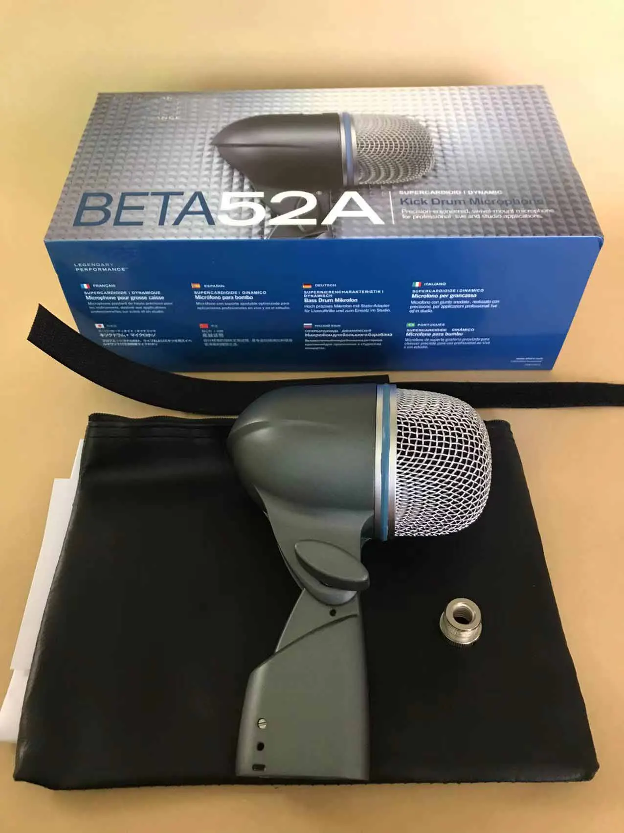 Top quality Beta 52A Drum Microphone Instrument Kick Drum Bass Microphone Metal Dynamic Microphone Bass Snare Kick Mic