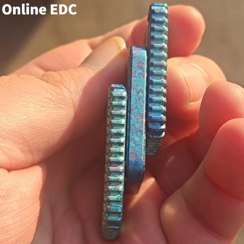 중고 클라운 오렌지 EDC 첫 번째 기념일 티타늄 크리스탈화된 피젯 토이 성인용 푸시 슬라이더