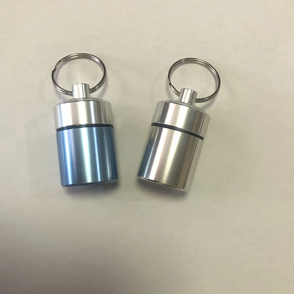 

2pcs Earplug Aluminum Bottle Waterproof Portable Pill Case Storage Container Travel Medication Organizer