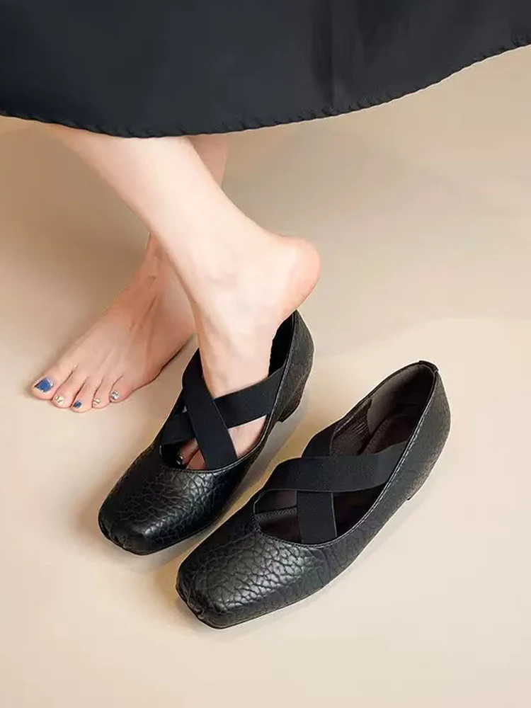 minimalist-style-leather-ballet-flats-women's-fashion-shoes-soft-mary-janes-trendy-elephant-pattern-pig-nose-design-commute-s