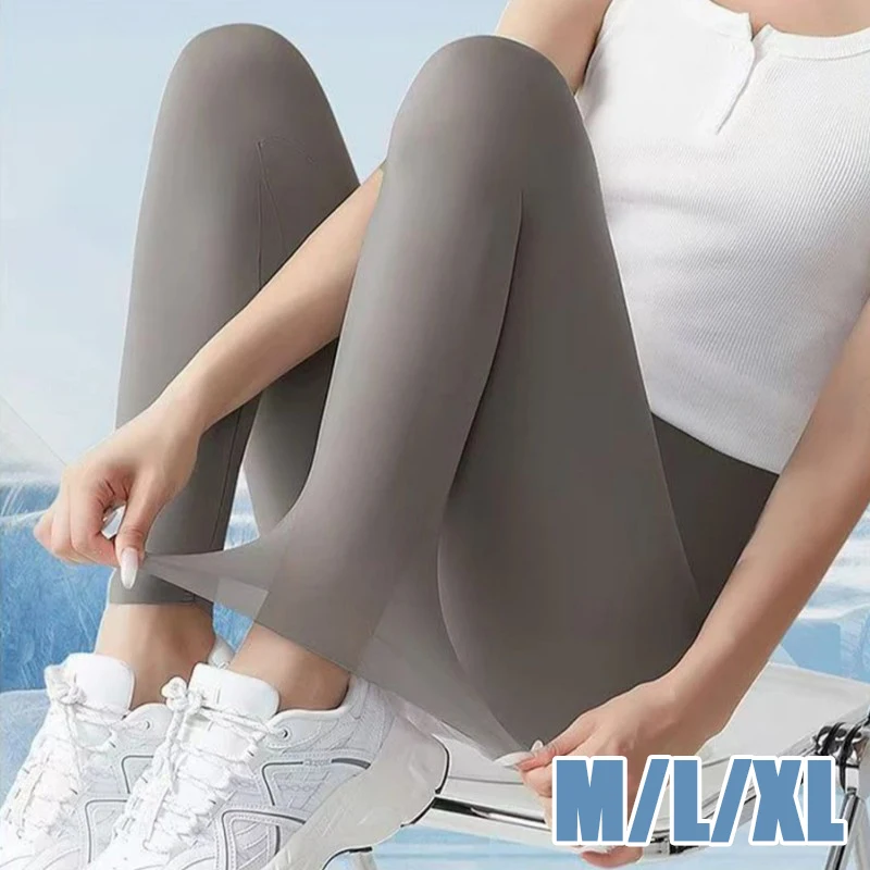 

Women's Thin Yoga Leggings High-waisted Elastic Summer Thin Sunscreen Leggings Sexy Lift Buttocks Fitness Pants Bottoming Pants