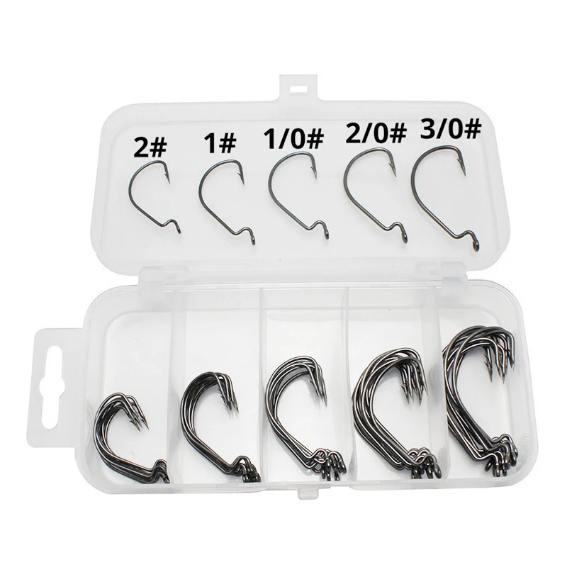 

50pcs High Carbon Steel Fishhooks 1-3# Fish/Catfish/Circle/Barbed Hooks Kit Stainless/Carp/Freshwater/For Fishing Hook/Tackle