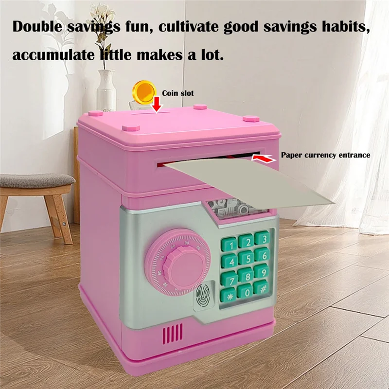 A98Z Electronic Piggy Bank ATM Password Money Box Safe Smart Fingerprint Automatic Banking Kids Gift Money Box